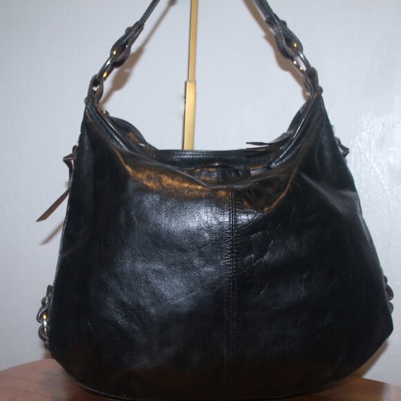 Tano Slouch Leather India Side Rings & Pockets Braided Strap Hobo Shoulderbag - Picture 1 of 13